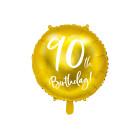 Palloncino foil mylar 90 ANNI colore ORO - gonfiabile ad aria o ad elio - 45 cm