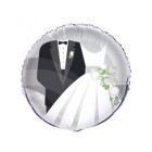 Palloncino foil mylar abito Sposi Matrimonio gonfiabile ad ario o elio - 45 cm