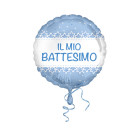 Palloncino foil mylar Il mio BATTESIMO stelle celeste personalizzabile - 42 cm