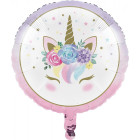 Palloncino foil mylar UNICORNO rosa lilla e oro - 45 cm - gonfiabile ad elio