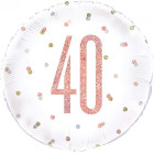 Palloncino numero 40 ANNI Rosa Gold e Oro Ø45cm pallone gonfiabile elio o aria