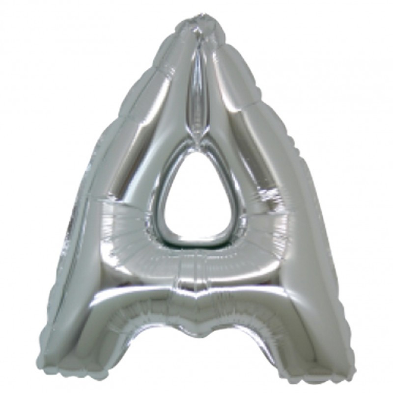 PALLONCINO Pallone LETTERA A ARGENTO in MYLAR foil 21cm