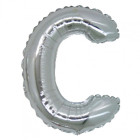 PALLONCINO Pallone LETTERA C ARGENTO in MYLAR foil 21cm
