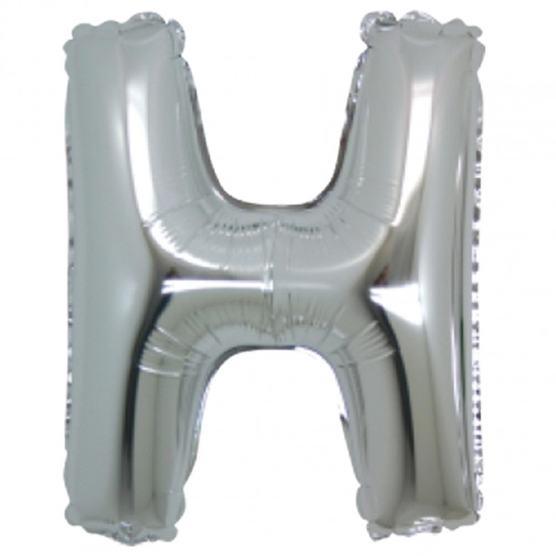 PALLONCINO Pallone LETTERA H ARGENTO in MYLAR foil 21cm