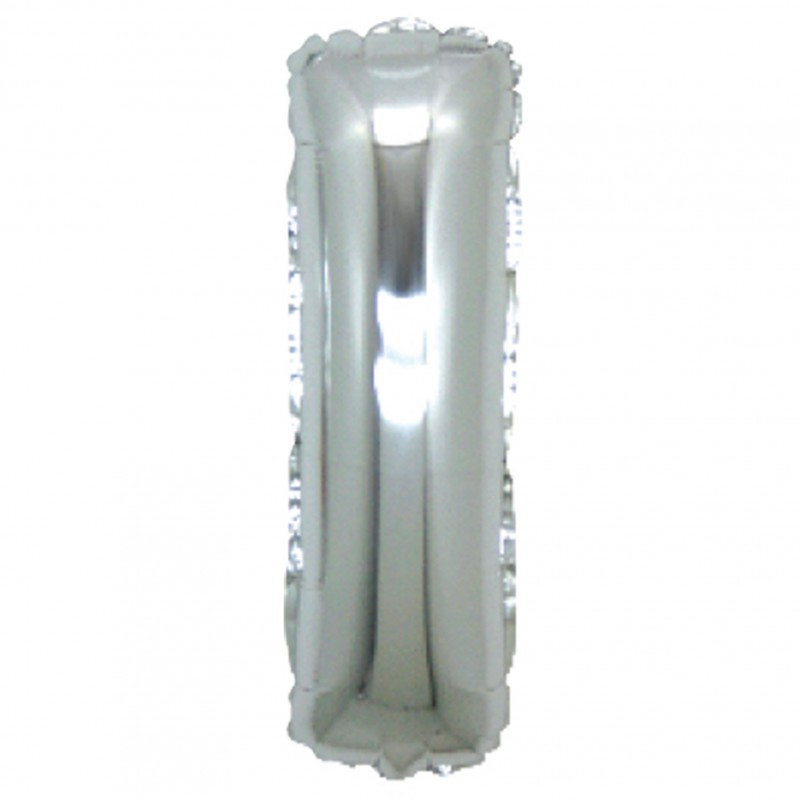 PALLONCINO Pallone LETTERA I ARGENTO in MYLAR foil 21cm