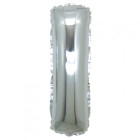 PALLONCINO Pallone LETTERA I ARGENTO in MYLAR foil 21cm