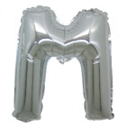 PALLONCINO Pallone LETTERA M ARGENTO in MYLAR foil 21cm