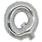 PALLONCINO Pallone LETTERA Q ARGENTO in MYLAR foil 21cm