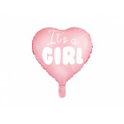 Pallone a forma di CUORE ROSA It's a GIRL - NASCIATA bambina - PALLONCINO 45cm