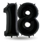 Pallone compleanno numero 18 anni Nero 101cm palloncini gonfiabile aria, ELIO