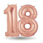 Pallone compleanno numero 18 anni Rosa Gold 101cm palloncini gonfiabile aria, ELIO