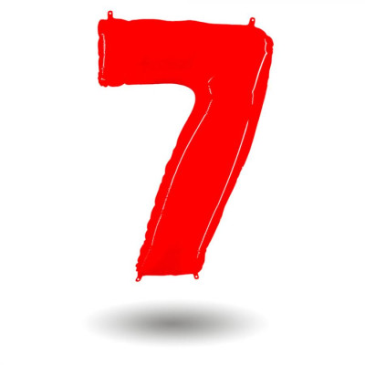 Pallone compleanno numero 7 anni rosso 101cm palloncini gonfiabile aria, ELIO