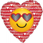 Pallone CUORE ROSSO con SMILE -PALLONCINO  gonfiabile ad aria o elio 45CM