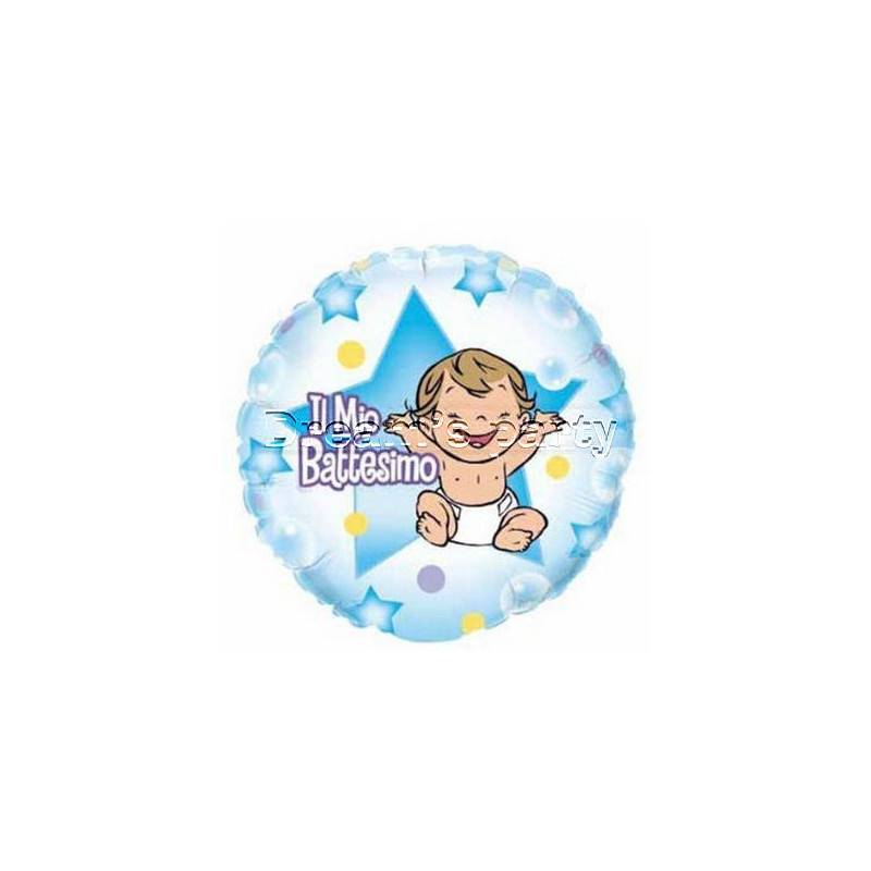 PALLONE IL MIO BATTESIMO CELESTE MYLAR  46CM