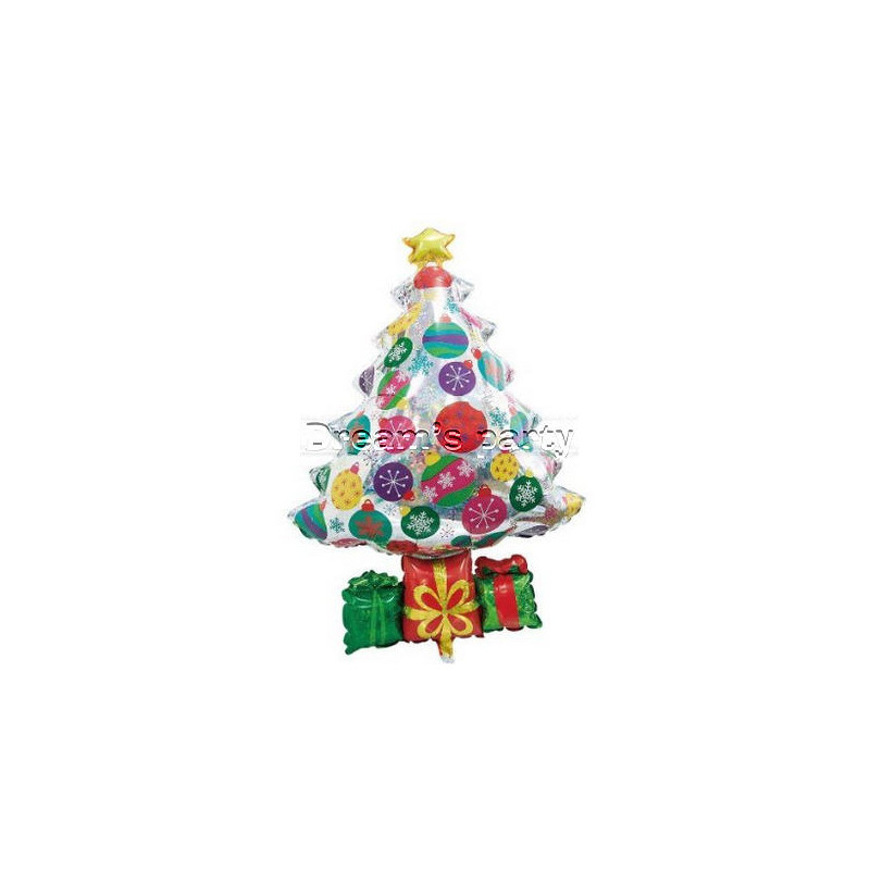 PALLONE MYLAR ALBERO DI NATALE CON DONI