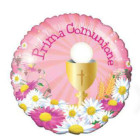 PALLONE MYLAR COMUNIONE ROSA D.80 CM FORNITO SGONFIO