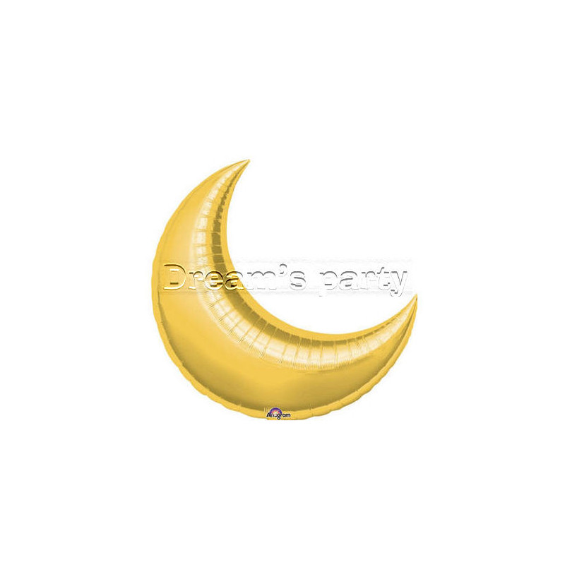 PALLONE MYLAR FORMA DI LUNA ORO 35"