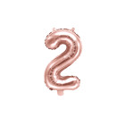 Pallone numero 2 Due Rosa Gold in MYLAR foil - PALLONCINO numerale 35cm