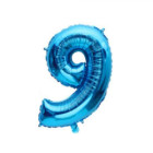 Pallone numero 9 Nove - BLU in MYLAR foil - PALLONCINO numerale 41cm
