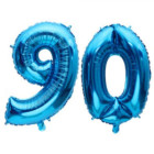 Pallone numero 90 Novanta BLU in MYLAR foil - PALLONCINO numerale 41cm
