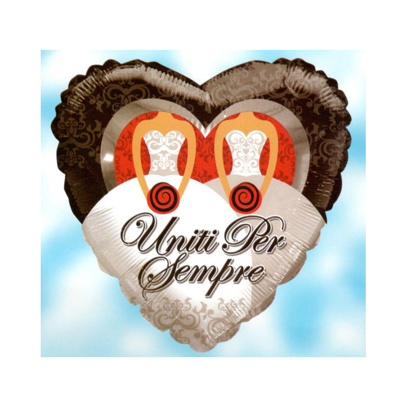 pallone Palloncino a forma di Cuore Coppia SPOSE gay Lesbo (Lei - Lei)