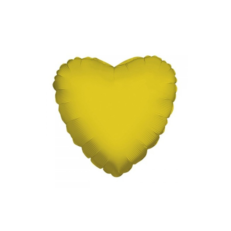 Pallone PALLONCINO a forma di CUORE GIALLO ORO in foil MYLAR 18"