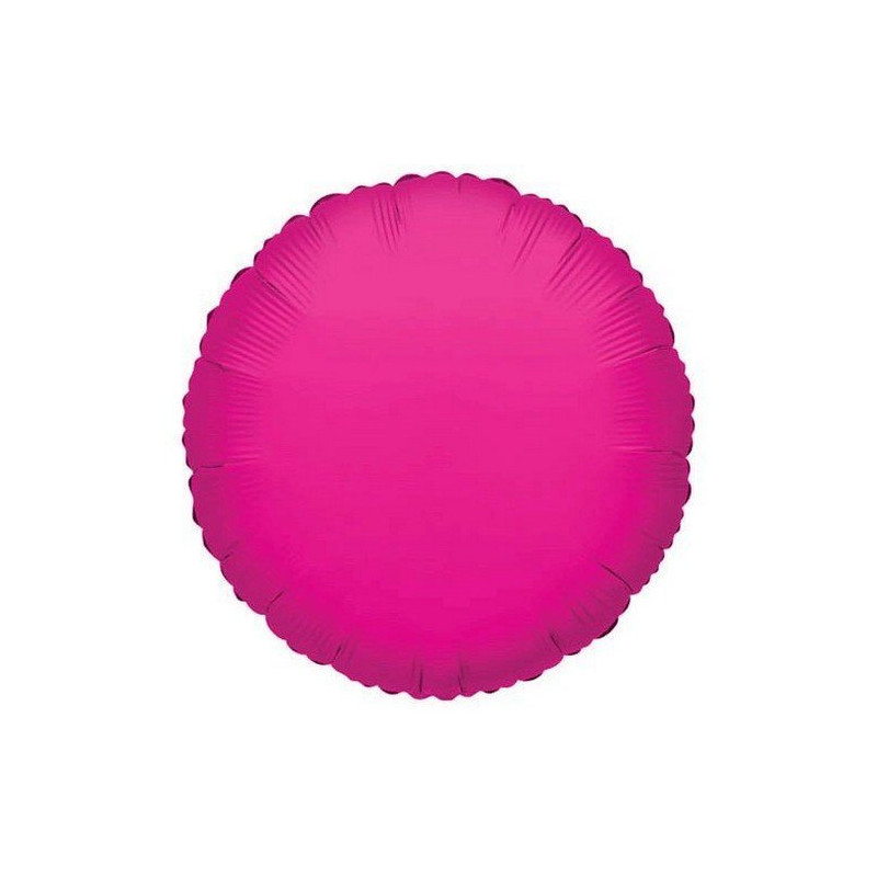 Pallone PALLONCINO a forma TONDO FUCSIA METAL in foil MYLAR 18"