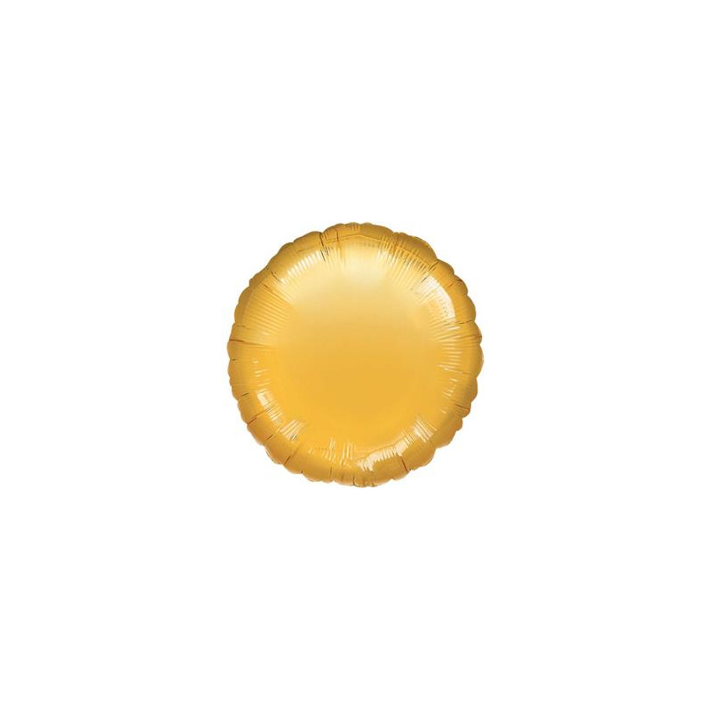 Pallone PALLONCINO a forma TONDO ORO METAL in foil MYLAR 18"