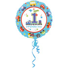 Pallone PALLONCINO in foil MYLAR 1° Compleanno Bimbo - Celeste - gonfiabile ad elio o ad aria