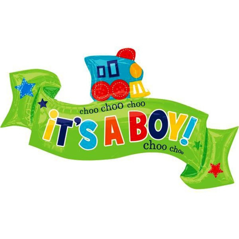 Pallone PALLONCINO in foil MYLAR Benvenuto Nascita It's a Boy101X550cm