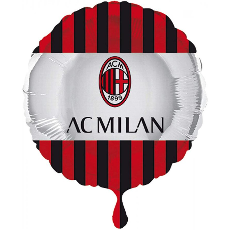 Pallone Palloncino in Mylar MILAN Rosso Nero - 43 cm