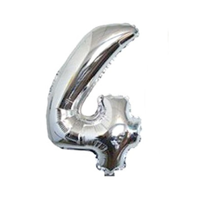 Pallone PALLONCINO numero 4 QUATTRO ARGENTO in MYLAR foil 41cm