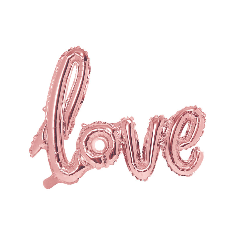 pallone PALLONCINO scritta festone LOVE - Rosa Gold - gonfiabile ad aria 73x59cm