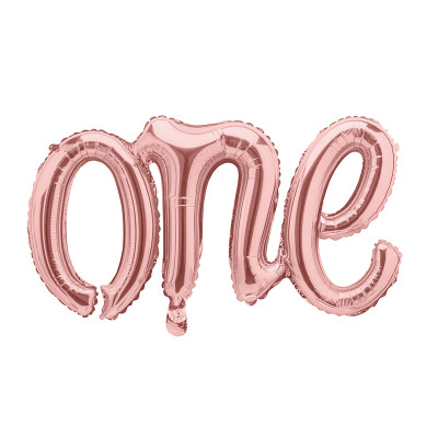 pallone PALLONCINO scritta festone ONE - Rosa Gold - gonfiabile ad aria 100x40cm
