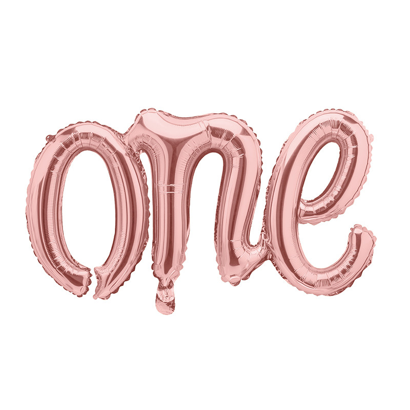 pallone PALLONCINO scritta festone ONE - Rosa Gold - gonfiabile ad aria 100x40cm