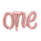 pallone PALLONCINO scritta festone ONE - Rosa Gold - gonfiabile ad aria 100x40cm