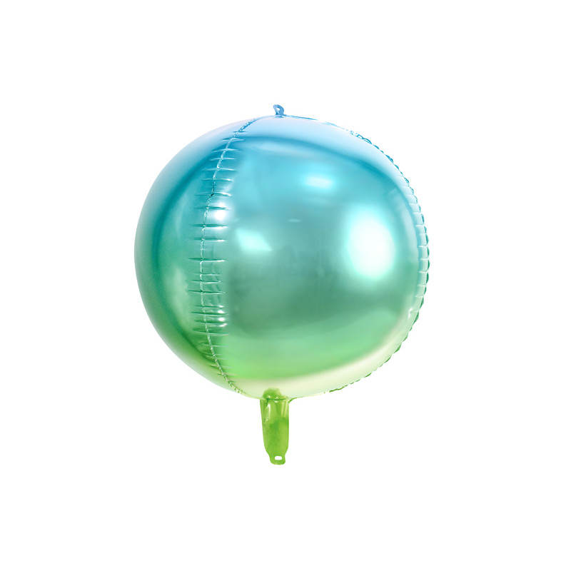 Pallone PALLONCINO SFERA sfumato Celeste e Verde - gonfiabile ad aria o elio 35CM