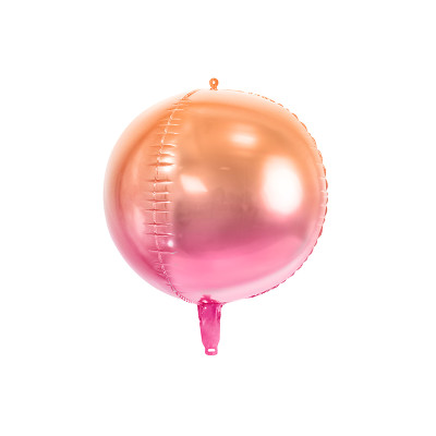 Pallone PALLONCINO SFERA sfumato ROSA e ARANCIO - gonfiabile ad aria o elio 35CM
