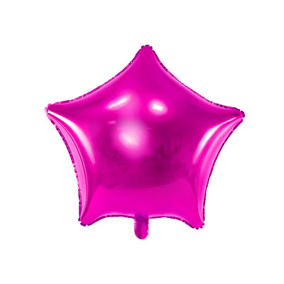 Pallone PALLONCINO STELLA Fuxia Lucido in Mylar - gonfiabile ad aria o elio 48cm