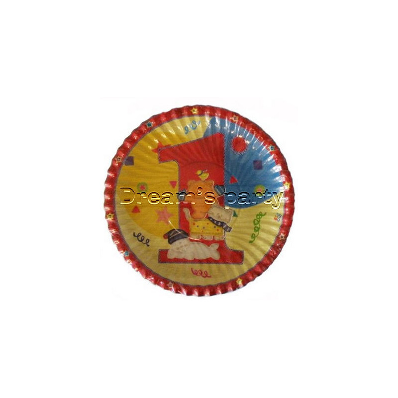 PIATTO 1° COMPLEANNO PATCH 18CM PZ 10