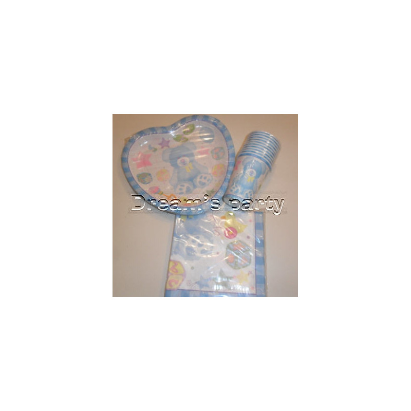 PIATTO CUORE ORSETTO CELESTE PZ 10