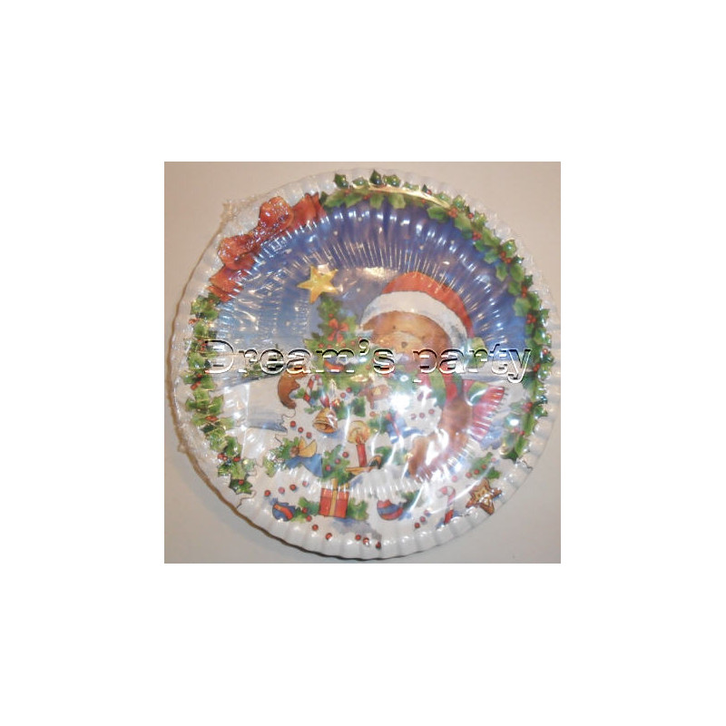 PIATTO ORSETTO NATALE D. 18,5 CM PZ 10