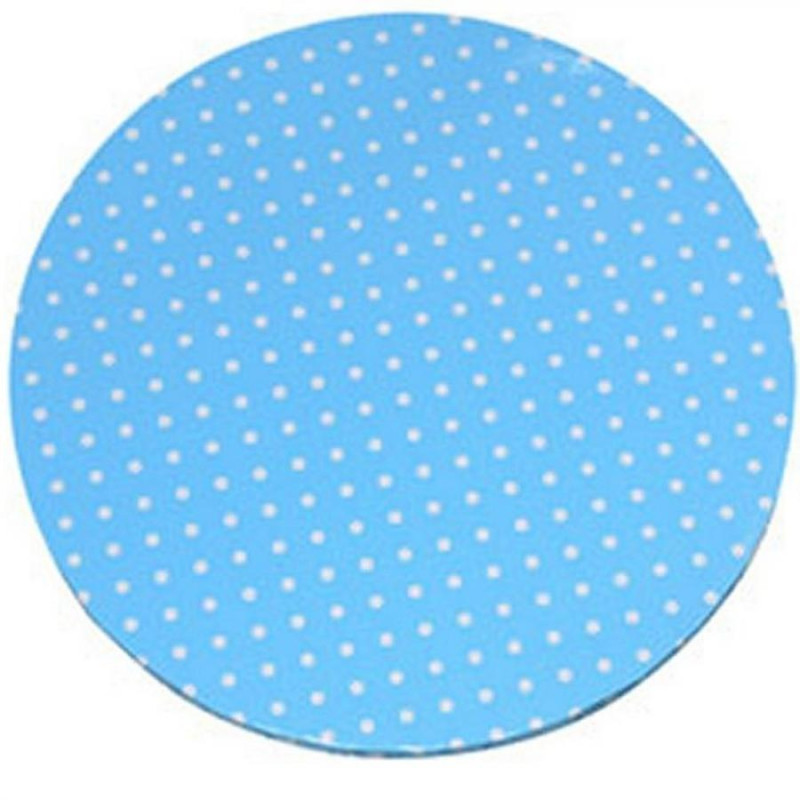 Piatto SottoTorta rigido TONDO - CAKE BOARD Celeste Pois Bianco Ø40cm