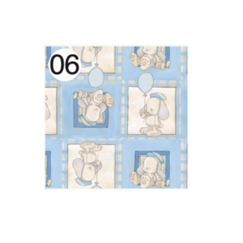 Rotolo Carta da confezione REGALO CANE BOY NASCITA Bimbo - 2 Fogli da 70x100cm