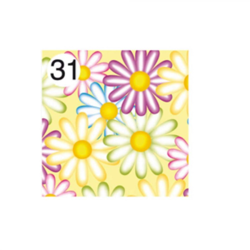 Rotolo Carta da confezione REGALO MARGHERITE compleanno - 2 Fogli da 70x100cm