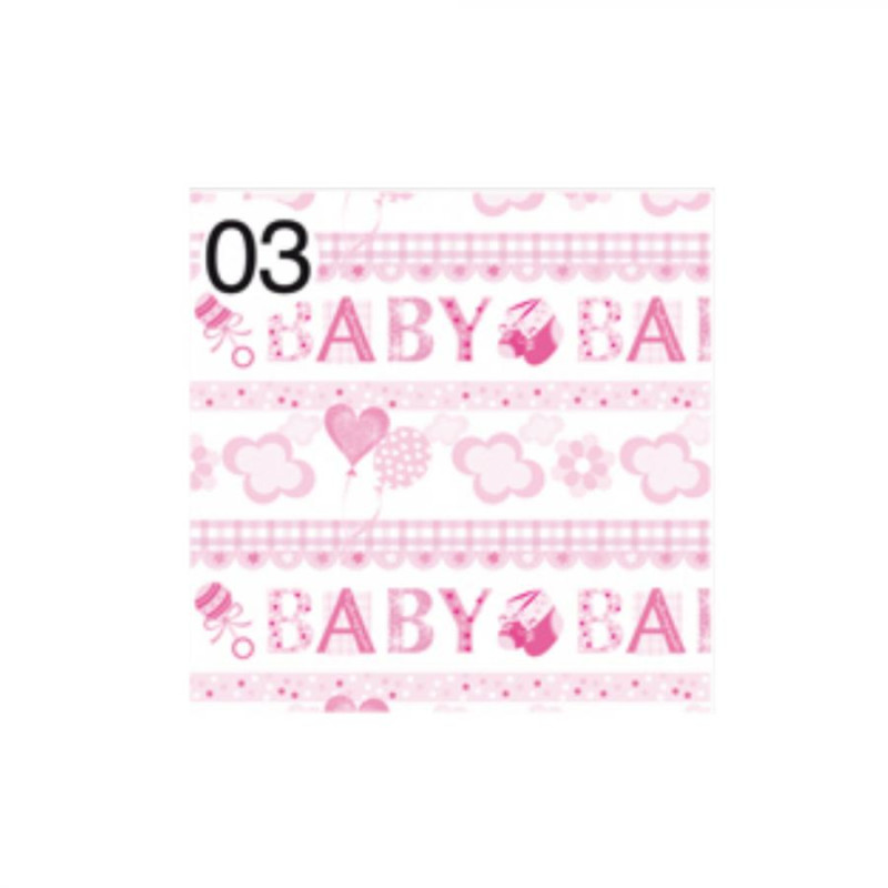 Rotolo Carta da confezione REGALO PATCHWORK GIRL NASCITA - 2 Fogli da 70x100cm