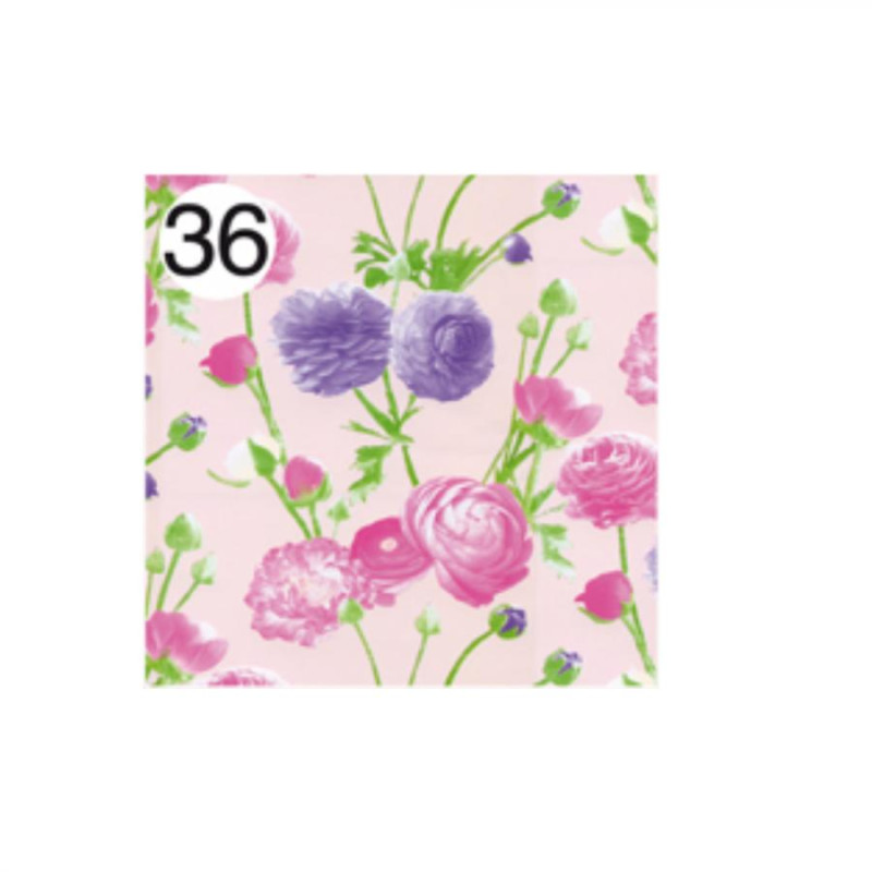 Rotolo Carta da confezione REGALO RANUNCOLO compleanno - 2 Fogli da 70x100cm