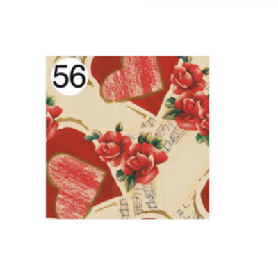 Rotolo Carta da confezione REGALO ROSE CUORI amore - 2 Fogli da 70x100cm