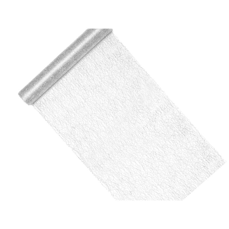 RUNNER rete decorativa in fibra Argento decoro tavola - 36cm x 9m