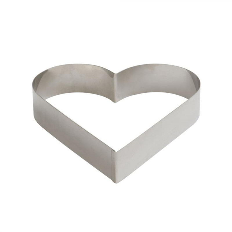 Sagoma CUORE COPPAPASTA in acciaio INOX 22 x h4,5 cm - senza punti di saldatura